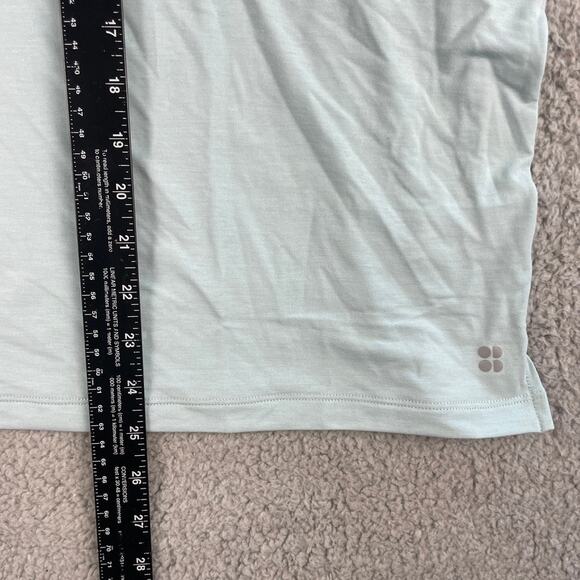 Sweaty Betty Women's Large Green Polyester Lyocell Elastane Short Sleeve Shirt - Picture 9 of 11